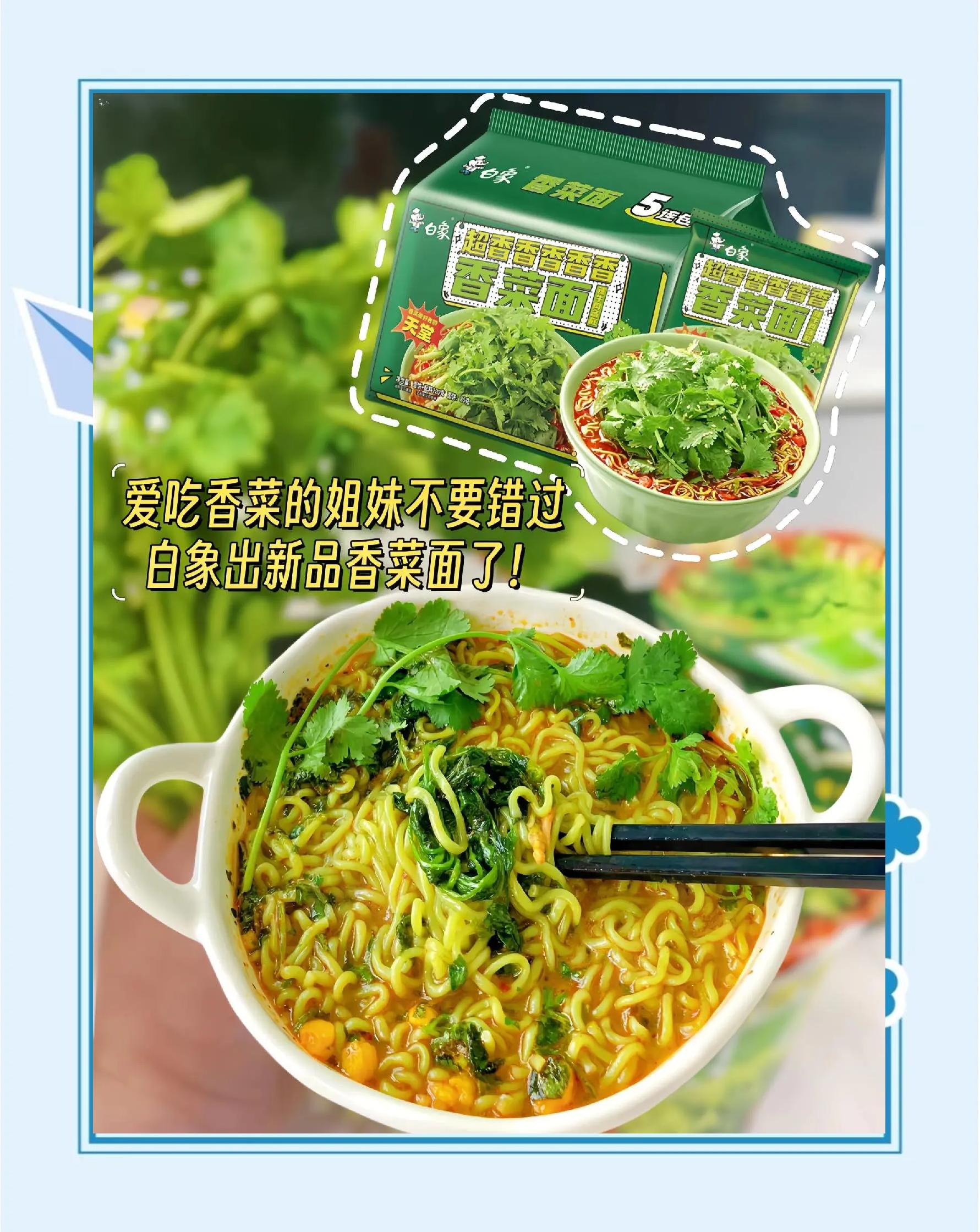 好吃美味方便的白象香菜面_方便面/粉