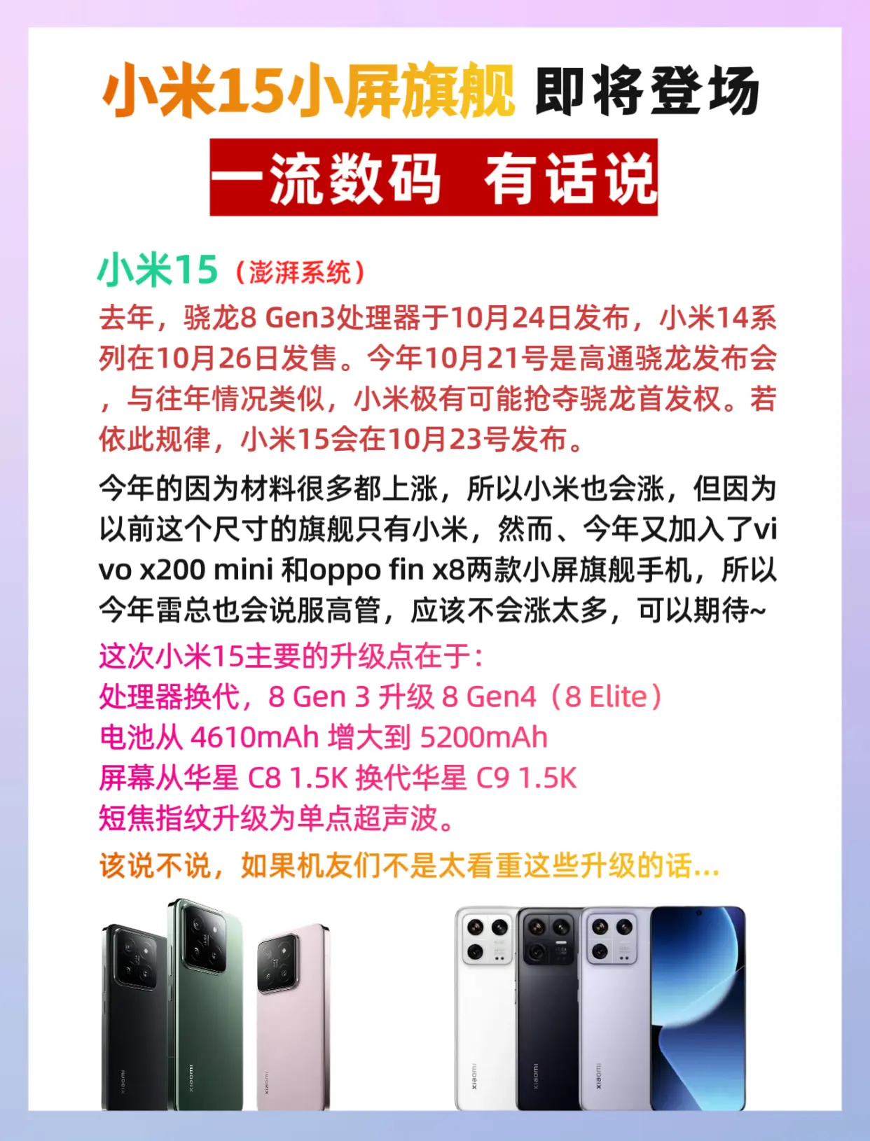 【小米手機參數對比】小米手機參數對比最新信息