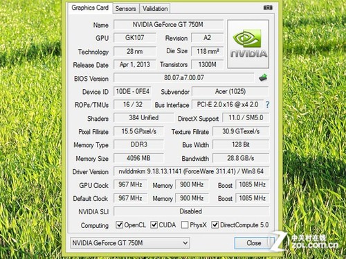 顯卡性能如何GT750M簡單測試_筆記本評測