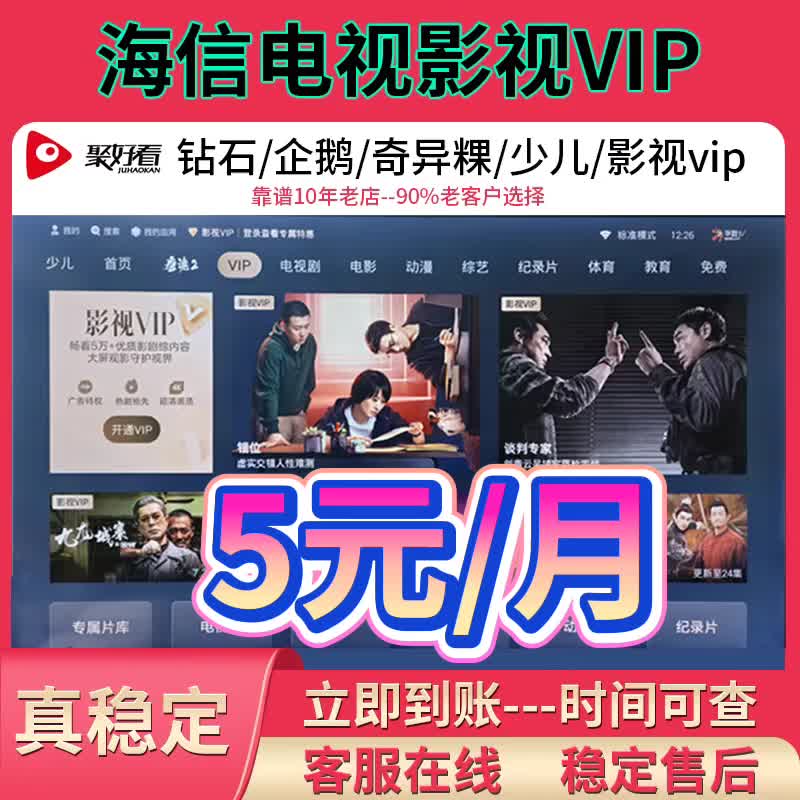 海信聚好看影視vip和奇異果vip有什么不同